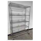 Rolling Five Shelf Metal Storage Rack