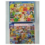 Two White Mountain 1000pc Puzzles - Complete -