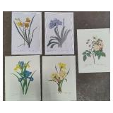 Five Pieces of Floral Art - Not Framed
