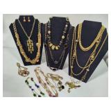 Gold Tone Costume Jewelry Lot