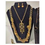 Gold Tone Costume Jewelry Lot