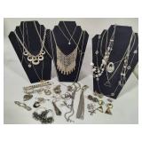Silver Tone Costume Jewelry Lot