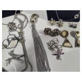 Silver Tone Costume Jewelry Lot