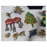 Lot of Asst Holiday/Religious Pins/Necklace