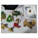 Lot of Asst Holiday/Religious Pins/Necklace