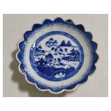 Canton Blue & White Scalloped Edge Plate
