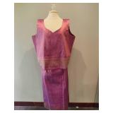 Two Piece Silk Tank/Skirt Set