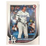 Lot of 3 Baseball Cards including 2019 Bowman Shohei Ohtani, 2025 Bowman Aaron Judge, and 2025 Bowman Shohei Ohtani (NM-MT)