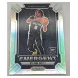 Lot of 3 Basketball Cards including 2025 Panini Prizm Monopoly Victor Wembenyama, 2021 Panini Prizm Draft Picks Anthony Edwards, and 2024-25 Panini Prizm Emergent Stephon Castle Rookie Card (NM-MT)