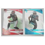 Lot of 5 Football Rookie Cards including RJ Harvey, Trevor Etienne, and More! (NM-MT)