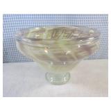 (CNTR) Hand-Blown Glass Footed Bowl...