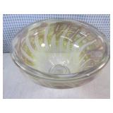 (CNTR) Hand-Blown Glass Footed Bowl...