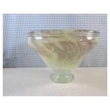 (CNTR) Hand-Blown Glass Footed Bowl...