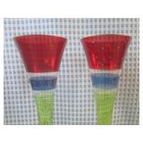 (BS) Pair of Pier 1 Hand Painted Gl...