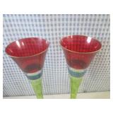 (BS) Pair of Pier 1 Hand Painted Gl...