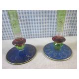 (BS) Pair of Pier 1 Hand Painted Gl...