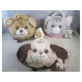 (EW4) 3 New 4-In-1 Plush Pet Bags...