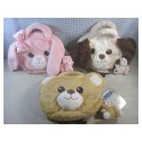 (EW3) 3 New 4-In-1 Plush Pet Bags...
