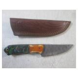 (FS) 7 3/4" Fixed Blade Damascus Kn...