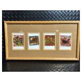 Four Danzantes Mini Prints from Sur Argentina in Wood Frame (2001)