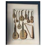 Framed Print Pair: Instruments De Musique Anciens Et Modernes & Architectural Panels