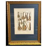 Framed Print Pair: Instruments De Musique Anciens Et Modernes & Architectural Panels