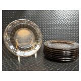 Smoked Amber Glass Dessert Bowls - Assorted Set