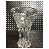Crystal Glassware Pitcher with Etched Floral Motif and Cut-Glass Pieces (Lot of 3)