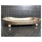 Hammered Silver-Plate Vase with Glass Insert & Matching Trays (Lot of 3)