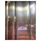 Hammered Silver-Plate Vase with Glass Insert & Matching Trays (Lot of 3)
