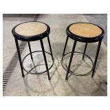 Pair of Bar Stools with Round Plywood Seats (Lot of 2)