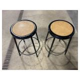 Pair of Bar Stools with Round Plywood Seats (Lot of 2)