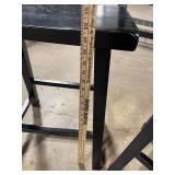 Two Industrial Metal Bar Stools with Wood Seats