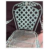Vintage Metal Lattice Chairs with Floral Crest (Lot of 2)