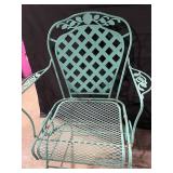 Vintage Metal Lattice Chairs with Floral Crest (Lot of 2)