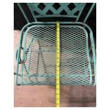 Vintage Metal Lattice Chairs with Floral Crest (Lot of 2)