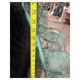 Vintage Metal Lattice Chairs with Floral Crest (Lot of 2)