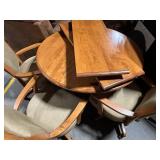 Round Dining Table with Upholstered Chairs Set