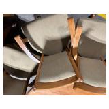 Round Dining Table with Upholstered Chairs Set