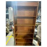 Tall Wooden Bookcase with Five Shelves - Free-Standing Open Back