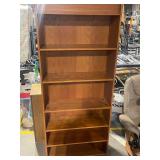 Tall Wooden Bookcase with Five Shelves - Free-Standing Open Back