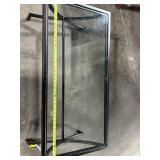 Rectangular Glass Top Coffee Table - Powder-Coated Metal Frame with Curved Legs
