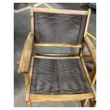 Pair of Vintage Wood-Framed Lounge Chairs with Woven Cord Seats