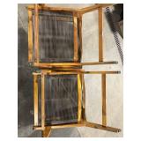 Pair of Vintage Wood-Framed Lounge Chairs with Woven Cord Seats