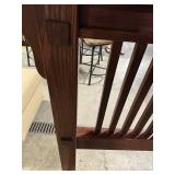 Solid Wood Bed Frame with Slatted Headboard and Footboard