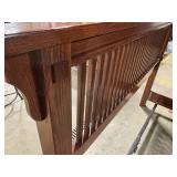 Solid Wood Bed Frame with Slatted Headboard and Footboard