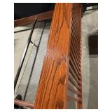 Solid Wood Bed Frame with Slatted Headboard and Footboard