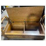 Vintage Wooden Sleigh Bed with Hand-Painted Floral Panels and Carved Details