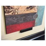 Framed Abstract Botanical Print - Multi-Color Block Design, Made in USA