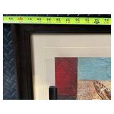 Framed Abstract Botanical Print - Multi-Color Block Design, Made in USA
